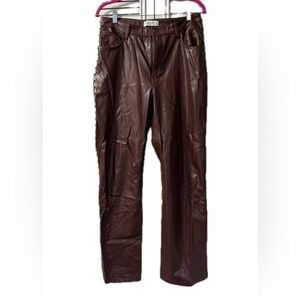 Abercrombie maroon leather pants